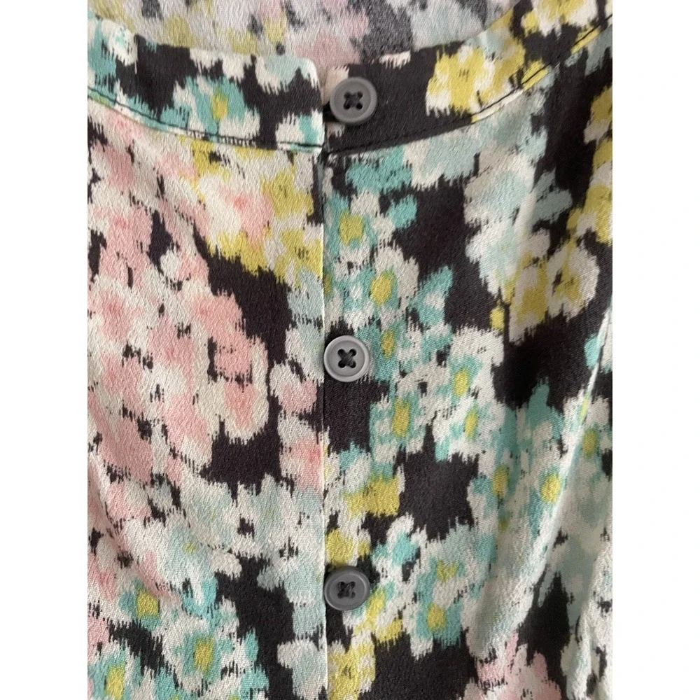 Loft Women S Top Garden‎ Floral Long Puff Sleeve Pesant Empire Cottage Blouse